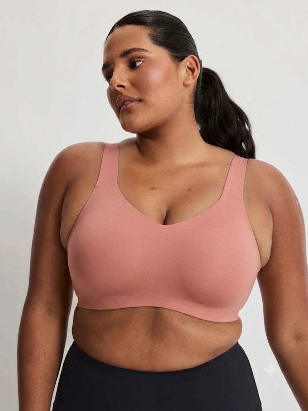 Knix Catalyst Sport Wireless Bra in Peachy Coral Salmon Pink